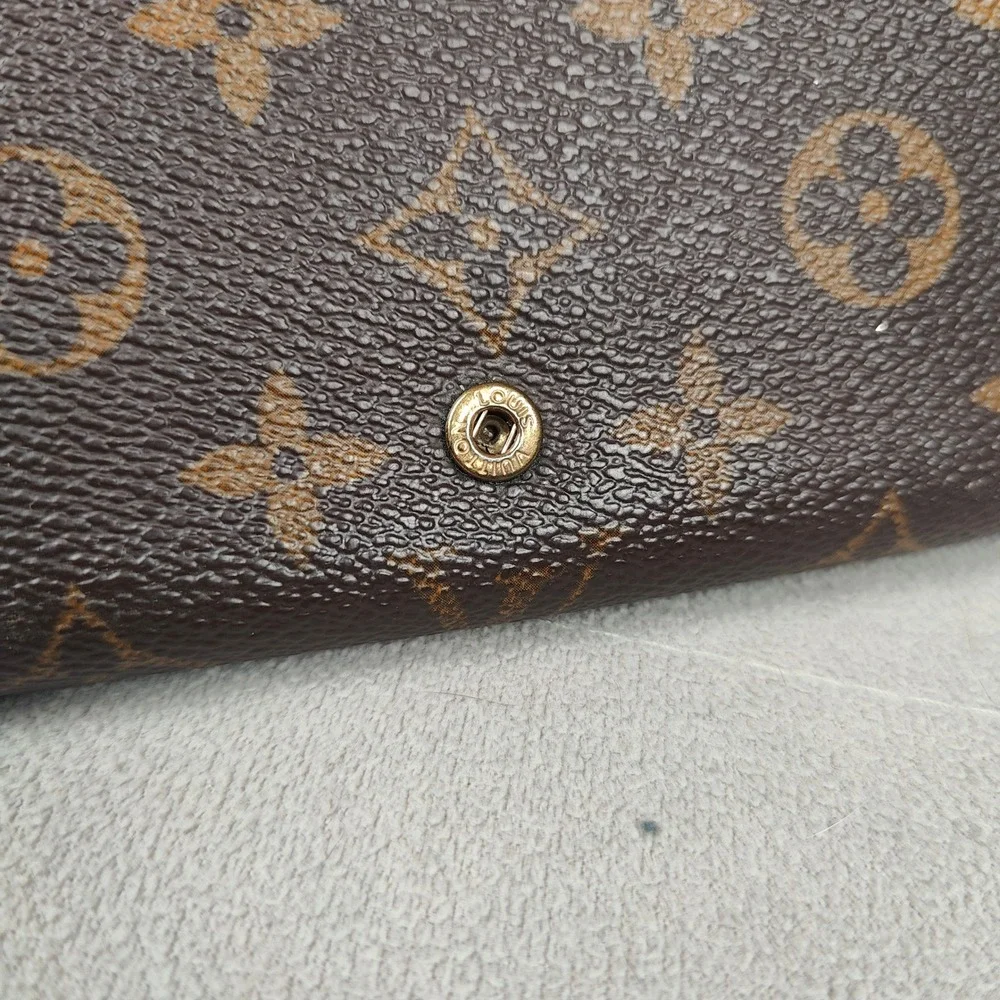 Louis Vuitton Monogram Tresor Wallet Brown Womens Bifold‎ Luxury Pre-owned FLAWS